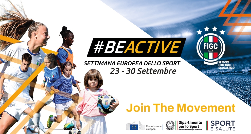 Il Settore Giovanile e Scolastico della FIGC aderisce al progetto #BeActive: tutte le iniziative per la Settimana Europea dello Sport